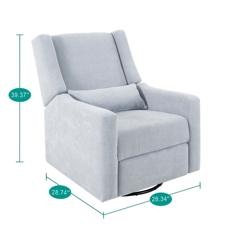 Fauteuil inclinable de luxe Tanya avec mécanisme à mouvement motorisé et planeur pivotant, fauteuil de salon rembourré et inclinable avec support lombaire