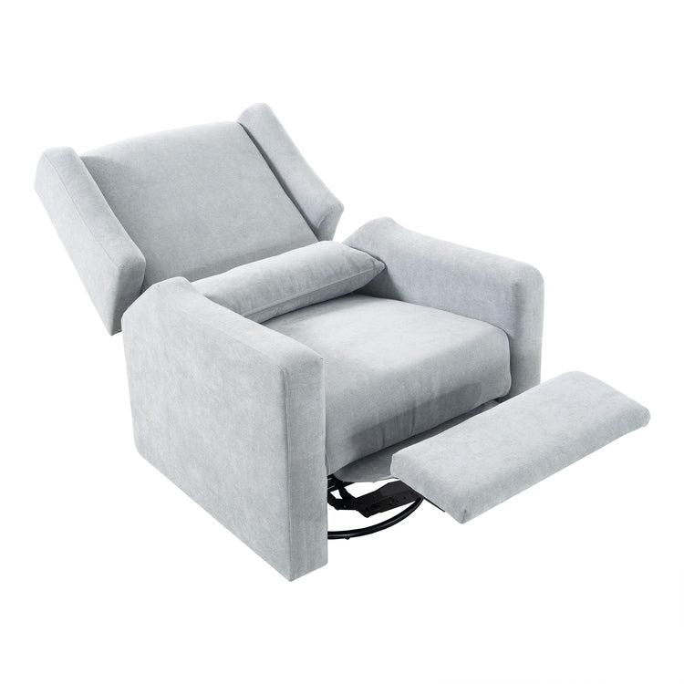Fauteuil inclinable de luxe Tanya avec mécanisme à mouvement motorisé et planeur pivotant, fauteuil de salon rembourré et inclinable avec support lombaire