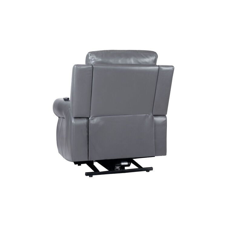 Fauteuil inclinable électrique clouté en cuir Air Premium avec repose-pieds et télécommande