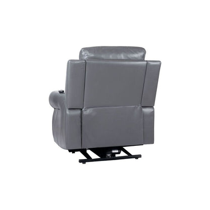 Fauteuil inclinable électrique clouté en cuir Air Premium avec repose-pieds et télécommande