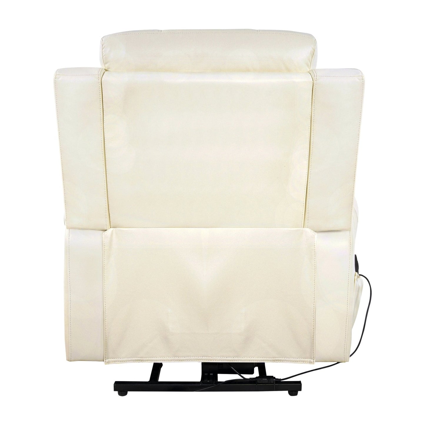 Fauteuil inclinable électrique clouté en cuir Air Premium avec repose-pieds et télécommande