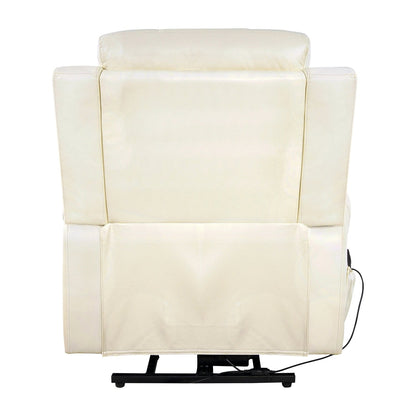 Fauteuil inclinable électrique clouté en cuir Air Premium avec repose-pieds et télécommande