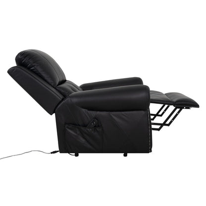 Fauteuil inclinable électrique clouté en cuir Air Premium avec repose-pieds et télécommande