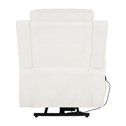 Fauteuil inclinable électrique clouté en cuir Air Premium avec repose-pieds et télécommande