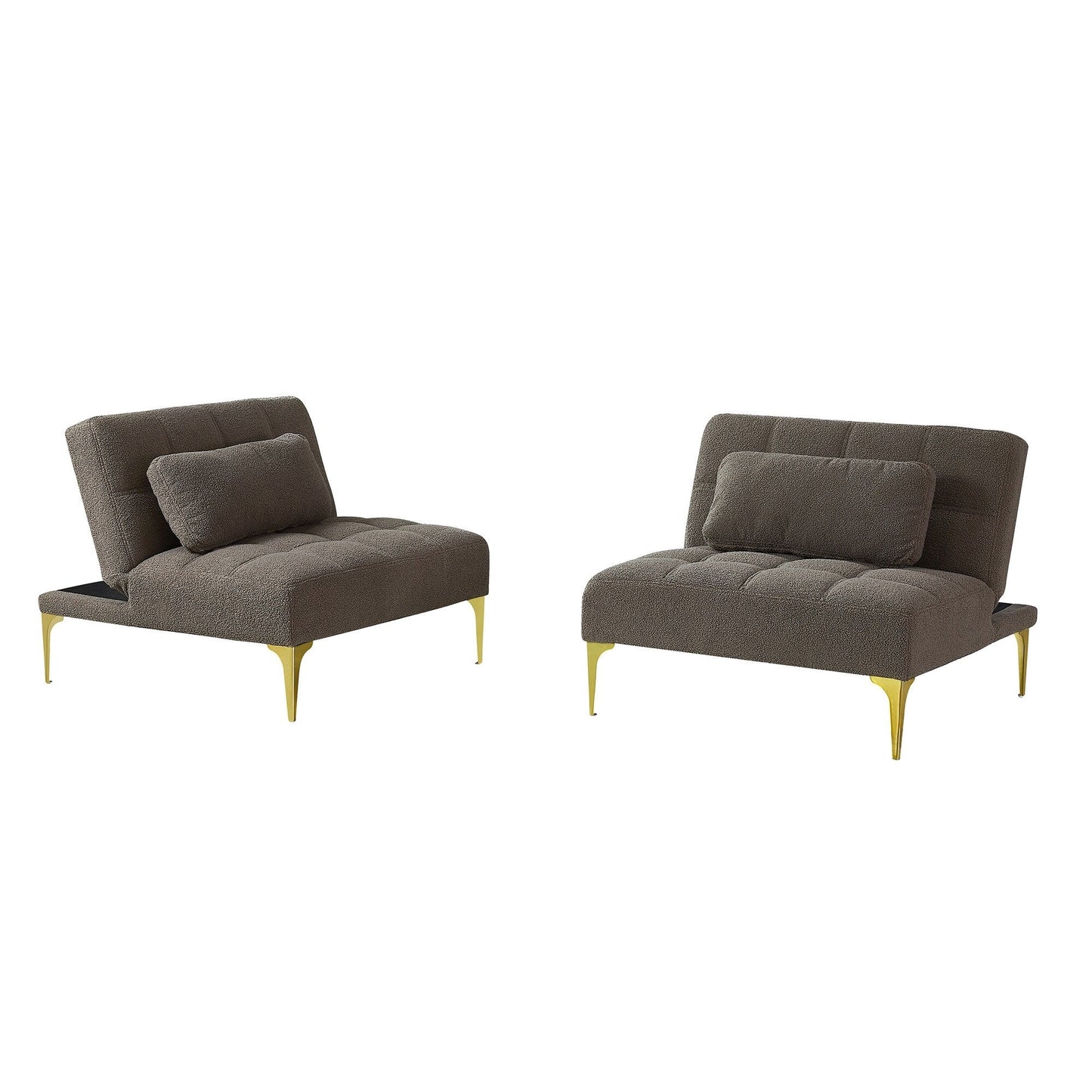 Canapé-lit modulable en chenille taupe 80,31 avec cadre en bois massif pour salon