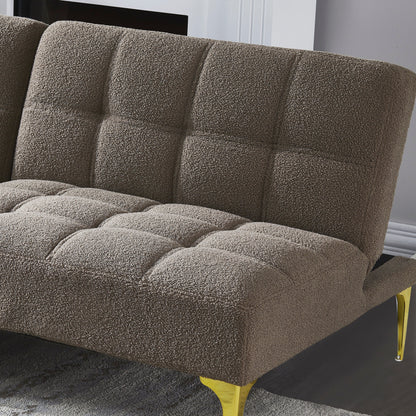 Canapé-lit modulable en chenille taupe 80,31 avec cadre en bois massif pour salon