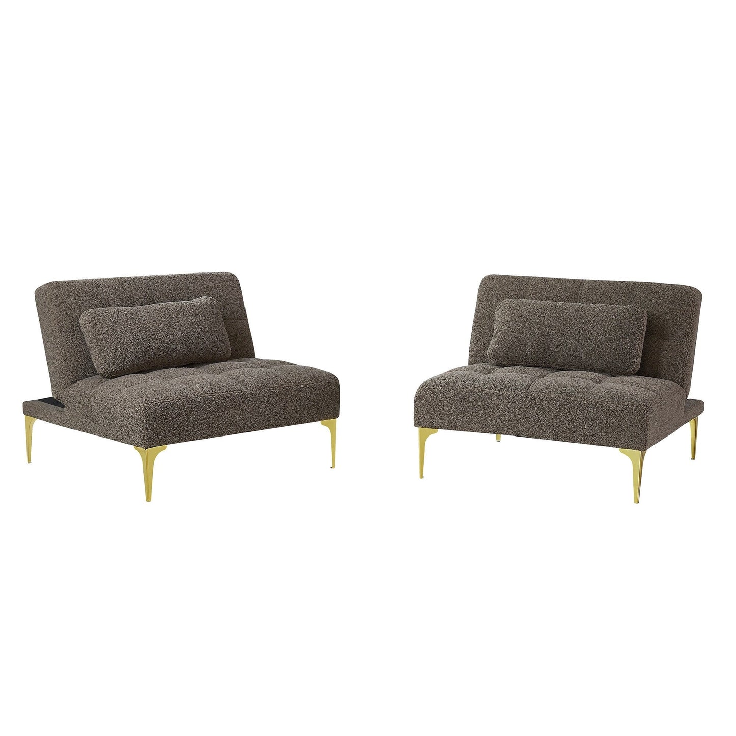 Canapé-lit modulable en chenille taupe 80,31 avec cadre en bois massif pour salon