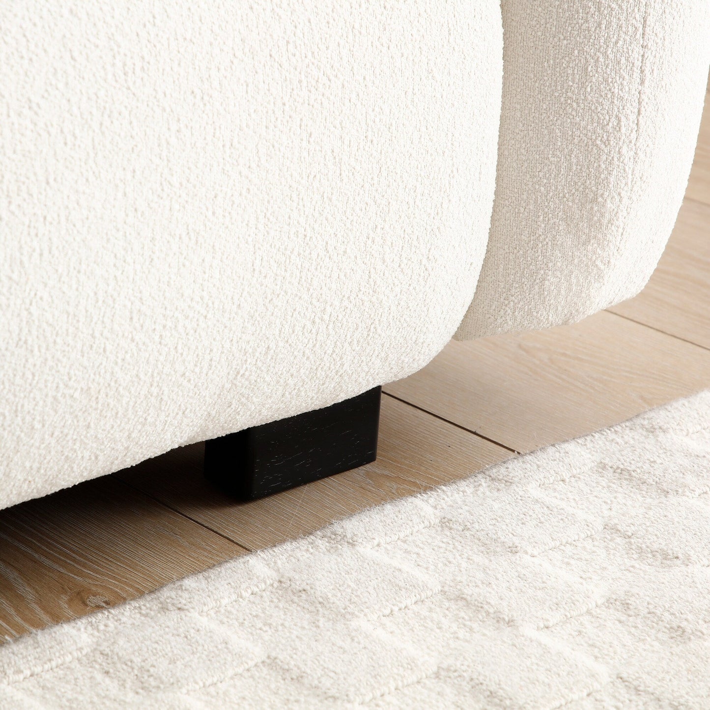 Canapé 3 places Teddy avec pieds en bois