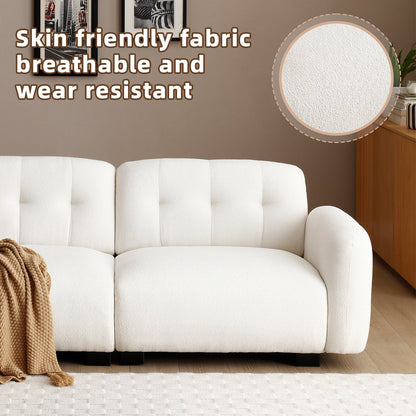 Canapé 3 places Teddy avec pieds en bois