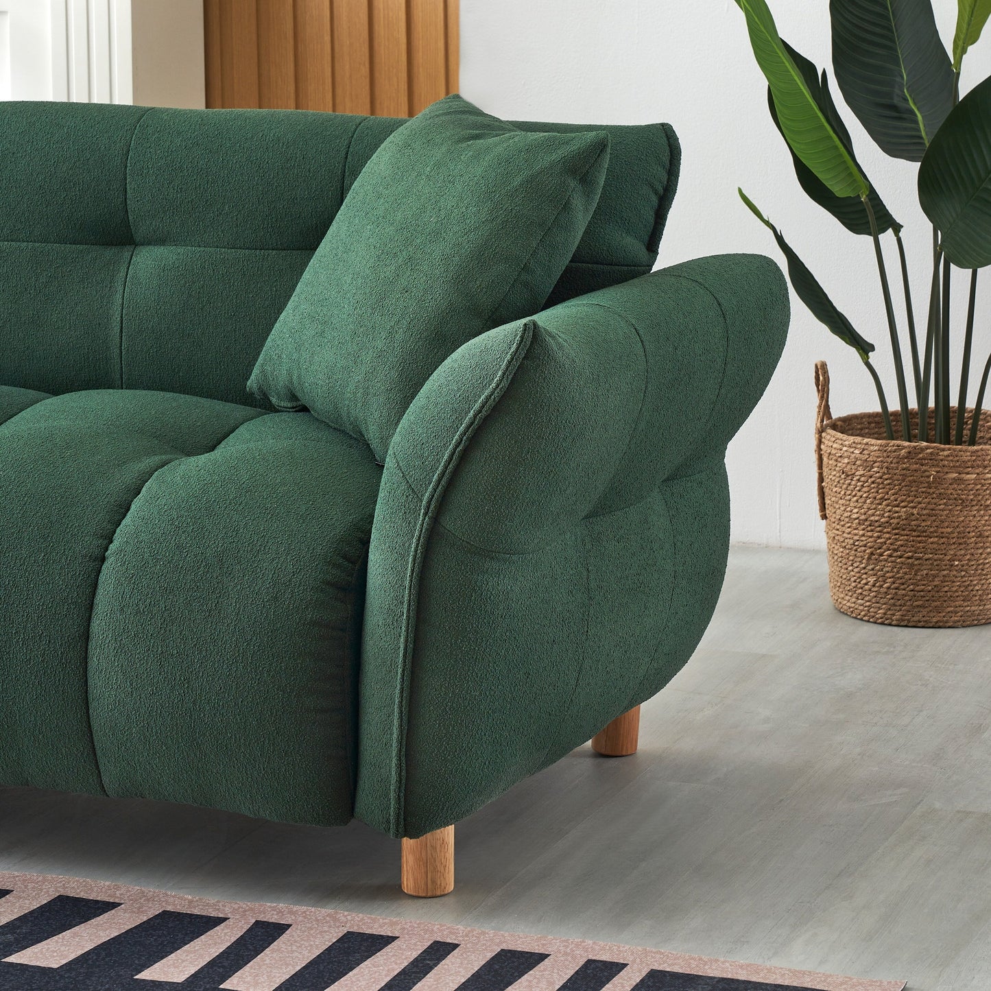 Canapé 3 places rembourré Teddy avec coussins assortis