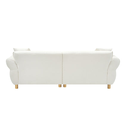 Canapé 3 places rembourré Teddy avec coussins assortis