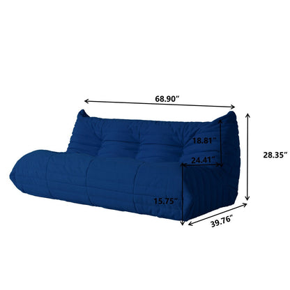 Ensembles de canapés-poufs en velours Teddy