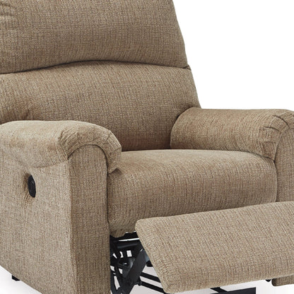 Fauteuil inclinable électrique Teer, chenille marron moka, rembourrage extra doux