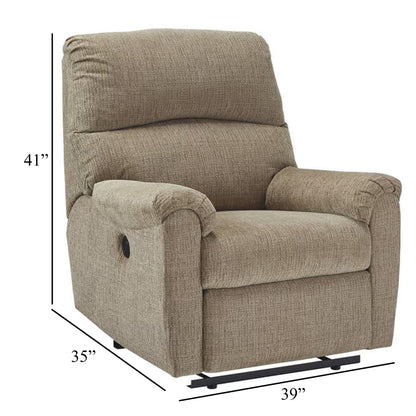Fauteuil inclinable électrique Teer, chenille marron moka, rembourrage extra doux
