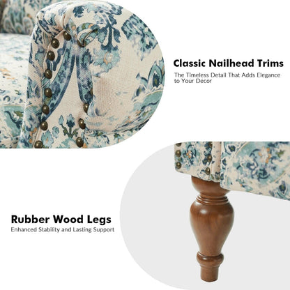 Fauteuil inclinable manuel Terri Classic avec accoudoirs coupés et clous pour salon, lot de 2 par HULALA HOME