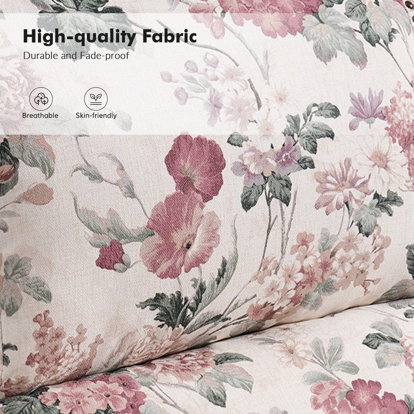 Fauteuil inclinable manuel Terri Classic avec accoudoirs coupés et clous pour salon, lot de 2 par HULALA HOME