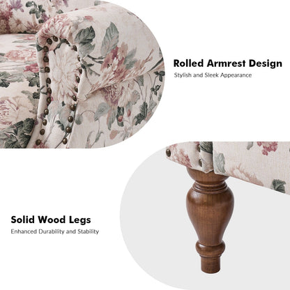 Fauteuil inclinable manuel Terri Classic avec accoudoirs coupés et clous pour salon, lot de 2 par HULALA HOME