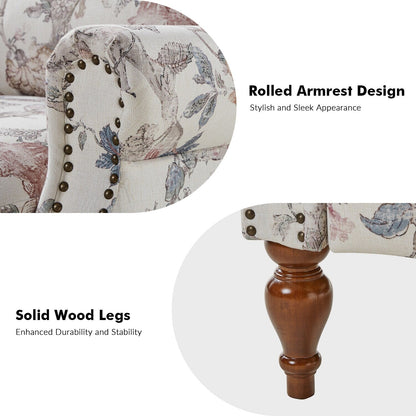 Fauteuil inclinable manuel Terri Classic avec accoudoirs coupés et clous pour salon, lot de 2 par HULALA HOME