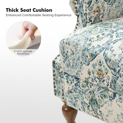 Fauteuil inclinable manuel classique Terri avec accoudoirs coupés et clous pour salon par HULALA HOME