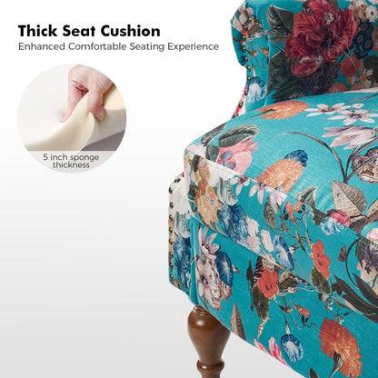 Fauteuil inclinable manuel classique Terri avec accoudoirs coupés et clous pour salon par HULALA HOME