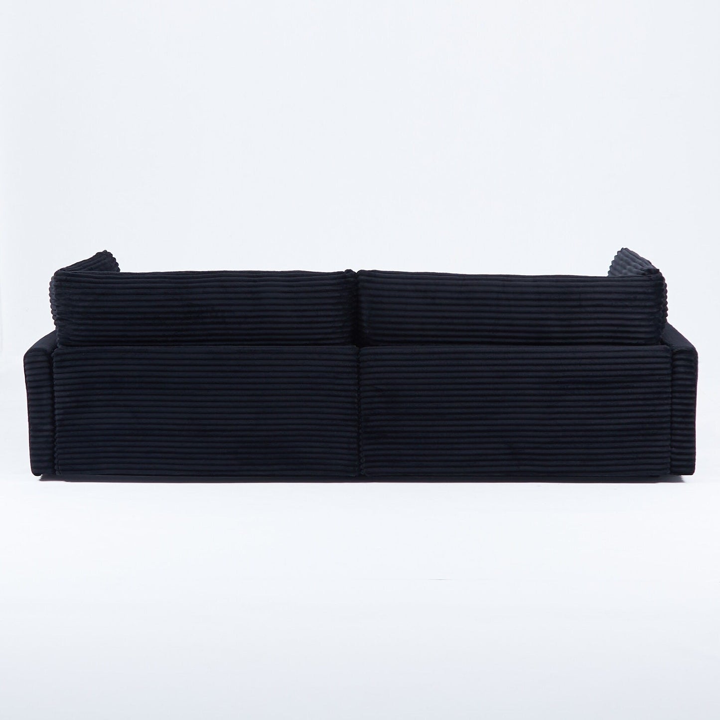 Le canapé en velours côtelé de 112 pouces, avec deux coussins et quatre dossiers