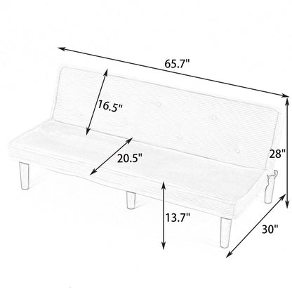 Ce canapé-lit en velours côtelé de 66 pouces peut s'adapter de manière flexible au salon, à l'appartement et à la chambre