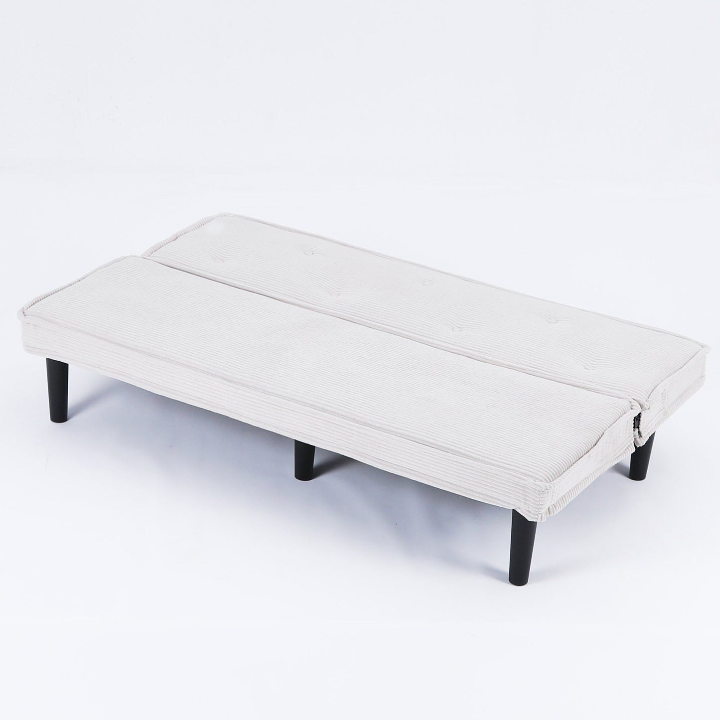 Ce canapé-lit en velours côtelé de 66 pouces peut basculer entre les deux formes confortables