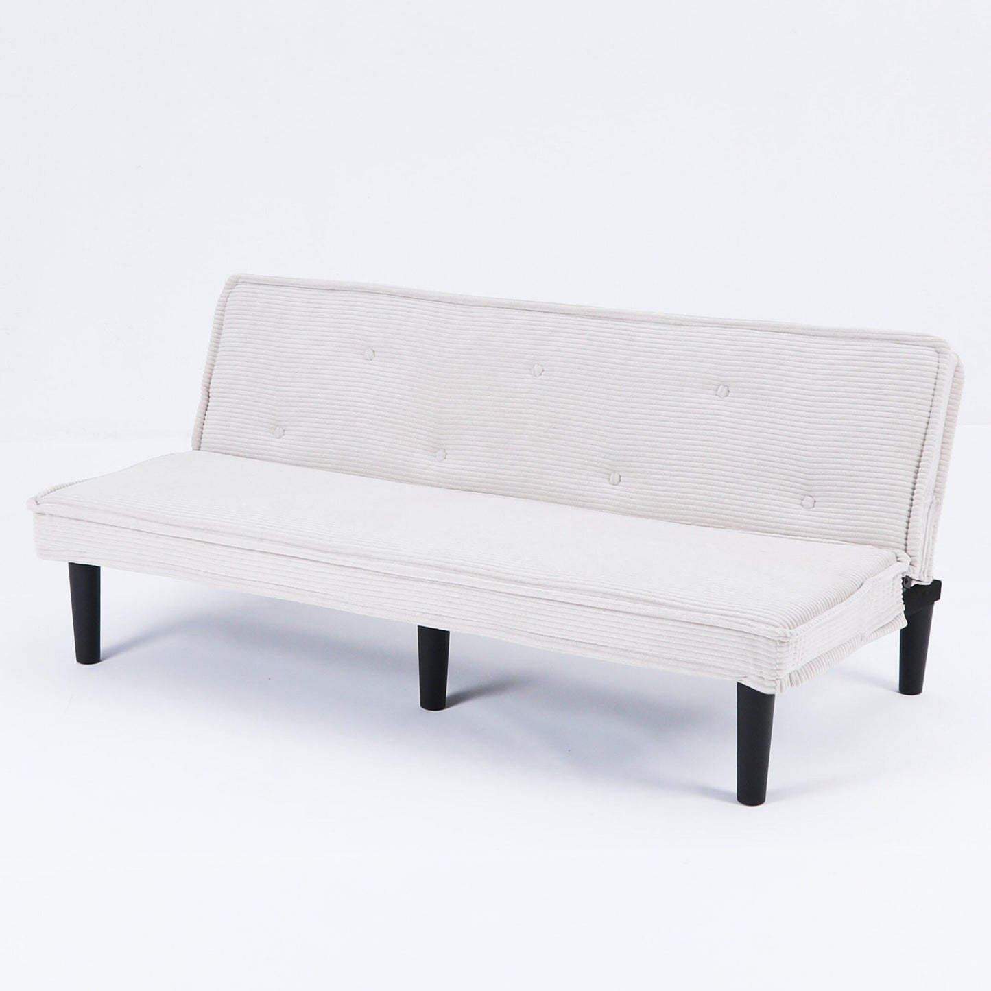 Ce canapé-lit en velours côtelé de 66 pouces peut basculer entre les deux formes confortables