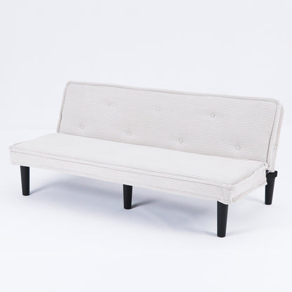 Ce canapé-lit en velours côtelé de 66 pouces peut basculer entre les deux formes confortables