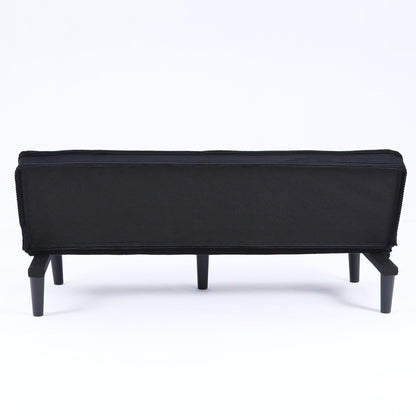 Ce canapé-lit en velours côtelé de 66 pouces peut basculer entre les deux formes confortables