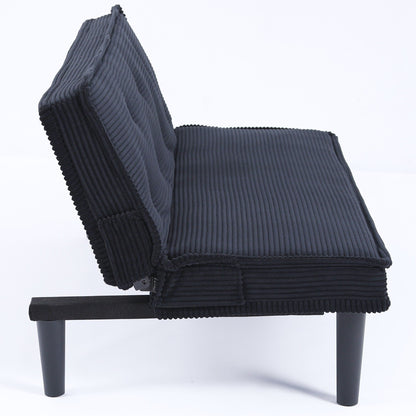 Ce canapé-lit en velours côtelé de 66 pouces peut basculer entre les deux formes confortables