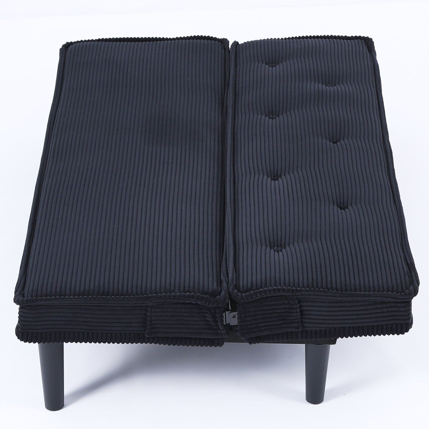 Ce canapé-lit en velours côtelé de 66 pouces peut basculer entre les deux formes confortables