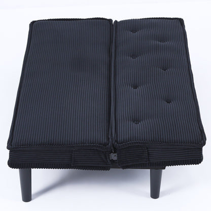 Ce canapé-lit en velours côtelé de 66 pouces peut basculer entre les deux formes confortables