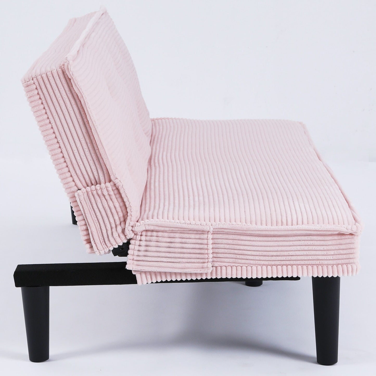 Ce canapé-lit en velours côtelé de 66 pouces peut basculer entre les deux formes confortables