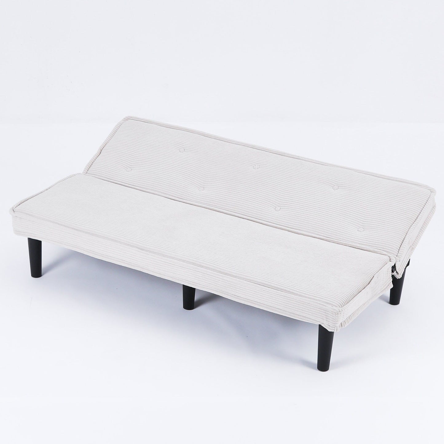 Ce canapé-lit en velours côtelé de 66 pouces peut basculer entre les deux formes confortables