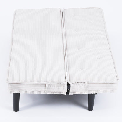 Ce canapé-lit en velours côtelé de 66 pouces peut basculer entre les deux formes confortables