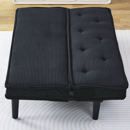 Ce canapé-lit en velours côtelé de 66 pouces peut basculer entre les deux formes confortables