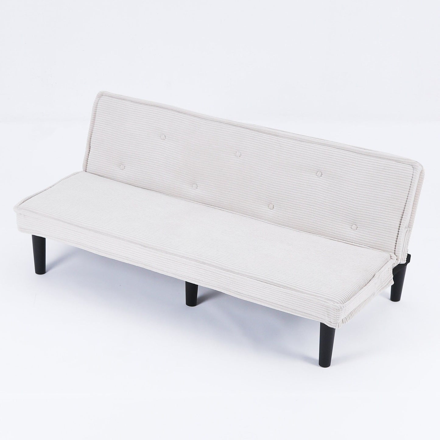 Ce canapé-lit en velours côtelé de 66 pouces peut basculer entre les deux formes confortables