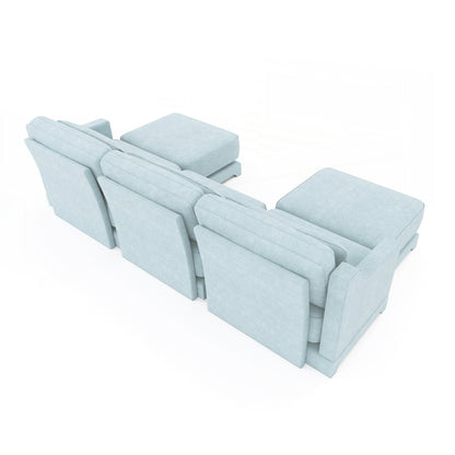 Canapé trois places avec 2 poufs amovibles