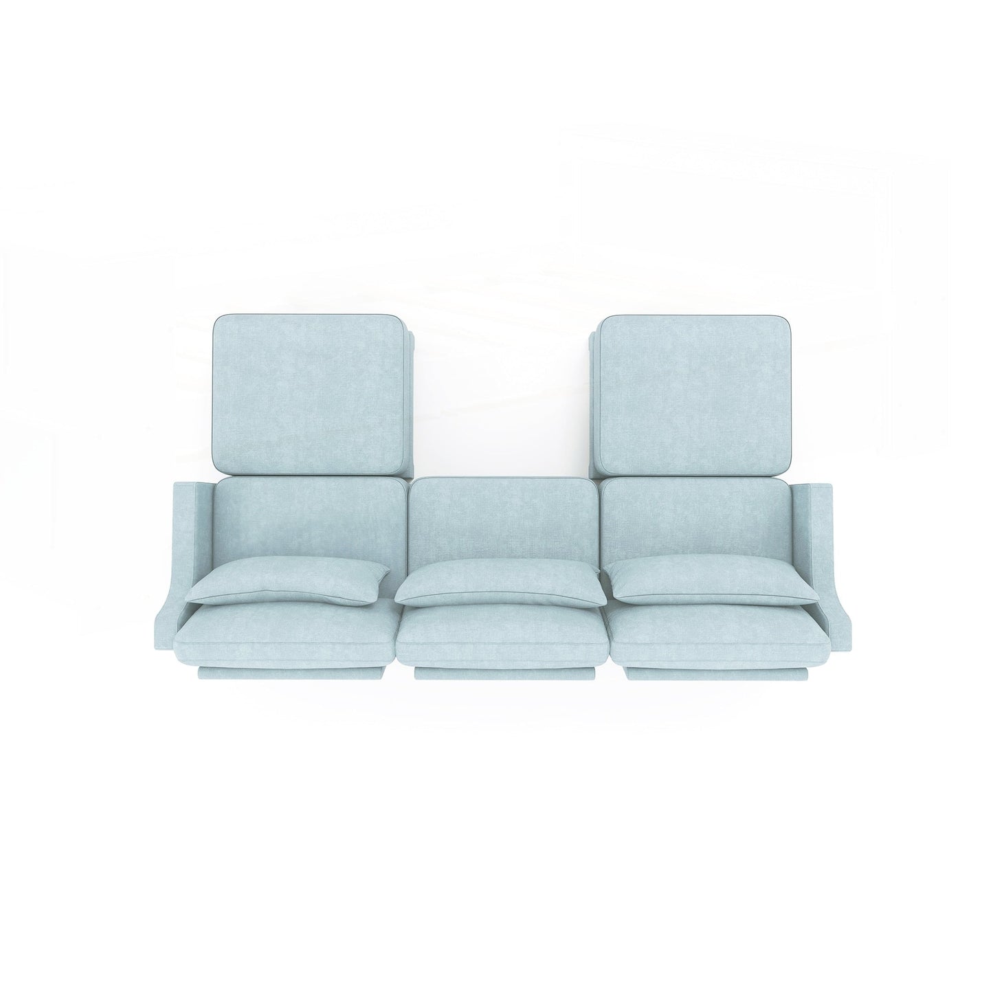 Canapé trois places avec 2 poufs amovibles