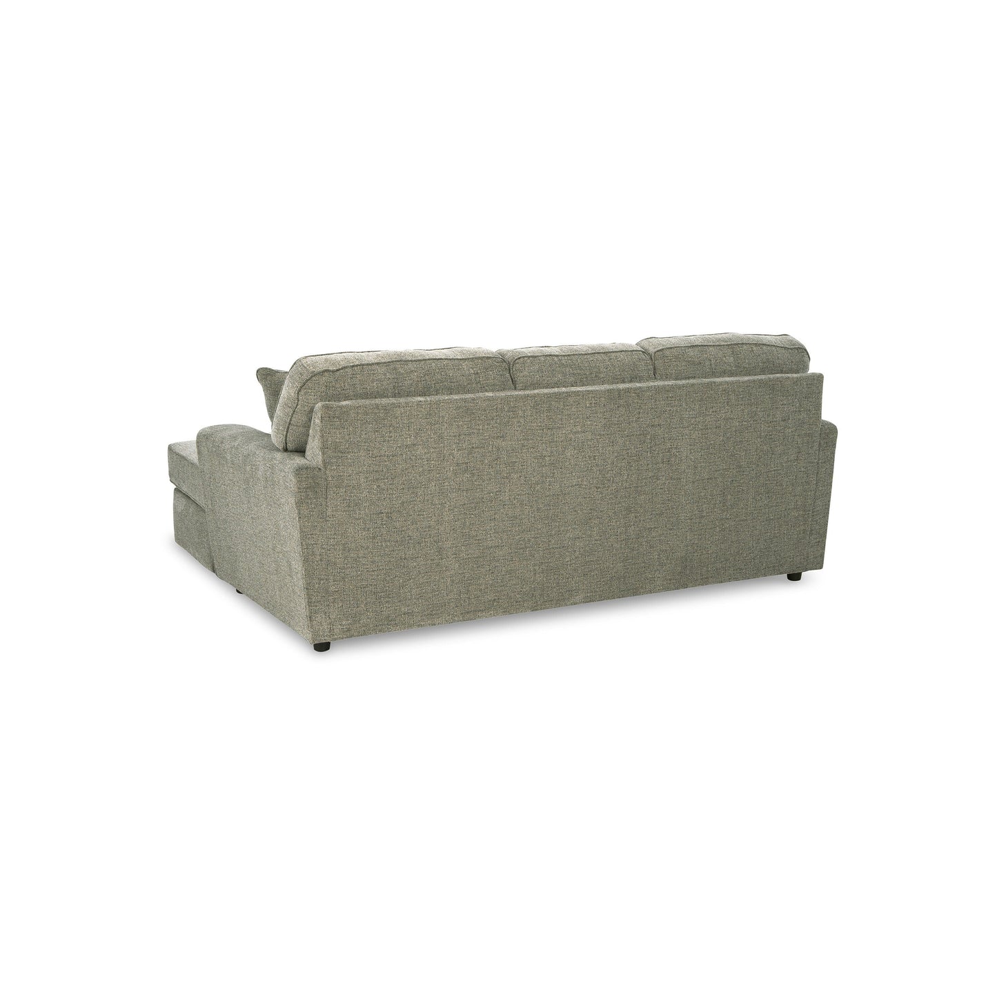 Canapé-lit Timu en L, 218 cm, 2 coussins décoratifs, polyester gris