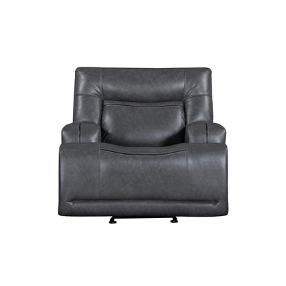 Fauteuil inclinable électrique Tito Power Glider, polyester gris, accoudoirs coussinés