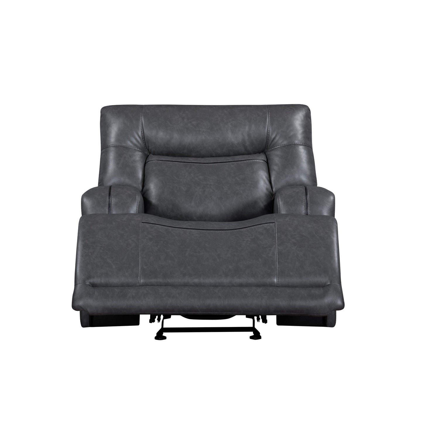Fauteuil inclinable électrique Tito Power Glider, polyester gris, accoudoirs coussinés