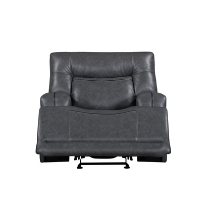 Fauteuil inclinable électrique Tito Power Glider, polyester gris, accoudoirs coussinés