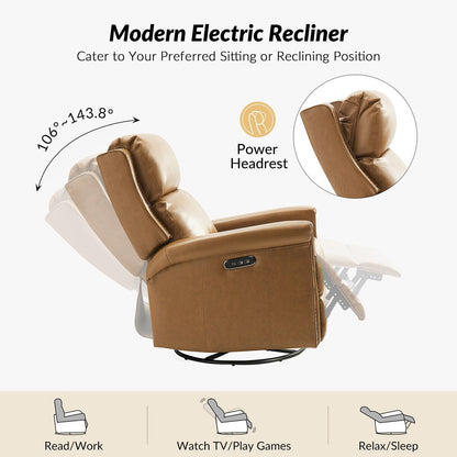Fauteuil inclinable électrique pivotant et à bascule traditionnel Tobias par HULALA HOME
