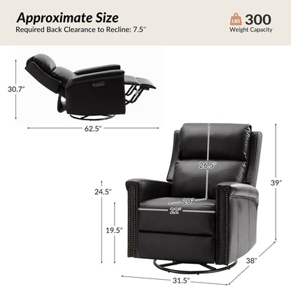 Fauteuil inclinable électrique pivotant et à bascule traditionnel Tobias par HULALA HOME