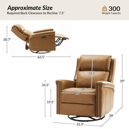 Fauteuil inclinable électrique pivotant et à bascule traditionnel Tobias par HULALA HOME