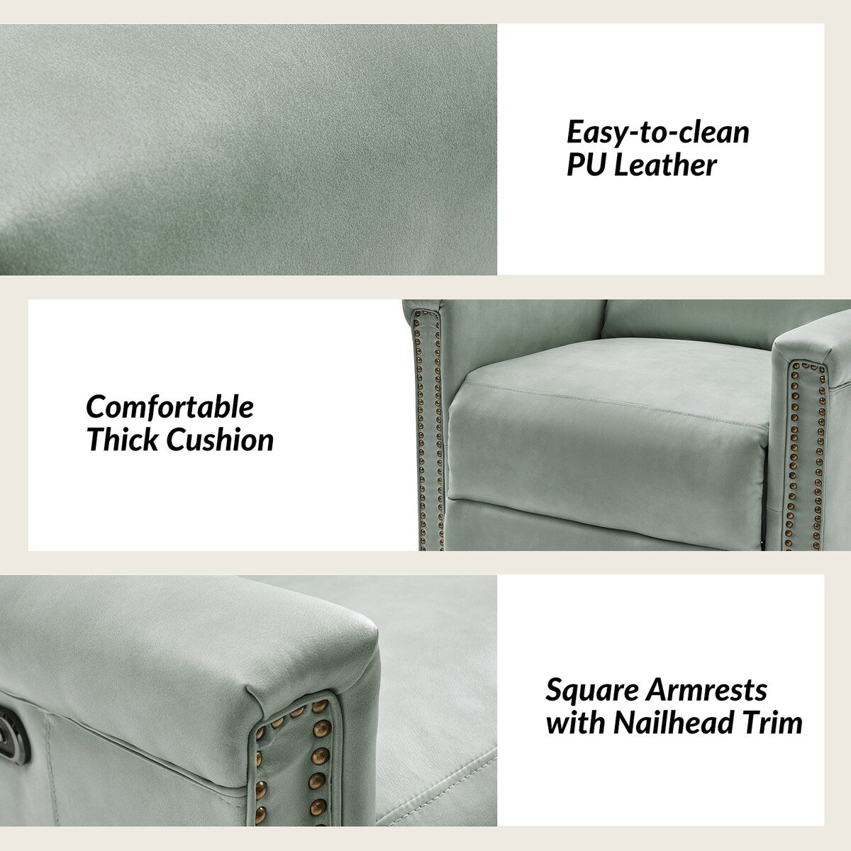 Fauteuil inclinable électrique pivotant et à bascule traditionnel Tobias par HULALA HOME