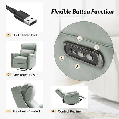 Fauteuil inclinable électrique pivotant et à bascule traditionnel Tobias par HULALA HOME