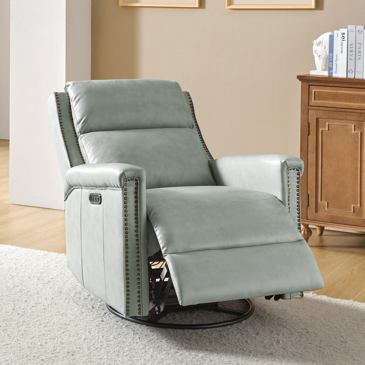 Fauteuil inclinable électrique pivotant et à bascule traditionnel Tobias par HULALA HOME